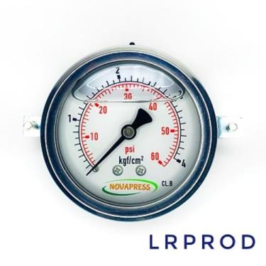 Imagem de Manômetro horizontal -diam.63mm (2. 1/2 ) com escala de 0-4 KGF/CM2 x 