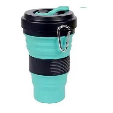 Imagem de Kit 10 Copo De Silicone Retrátil Dobrável 550ml Portátil - OEM,  Verde