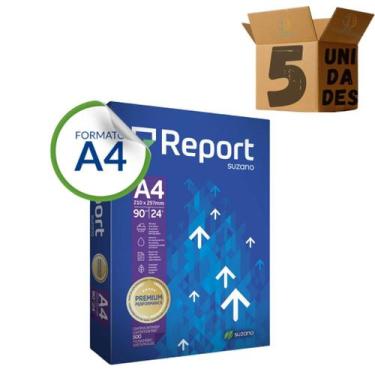 Imagem de Papel Sulfite A4 90g Premium Report Suzano 2.500 Folhas
