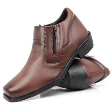 Imagem de Bota Social Masculina Marrom Zíper Confortável Moderna Preta Calce Fác