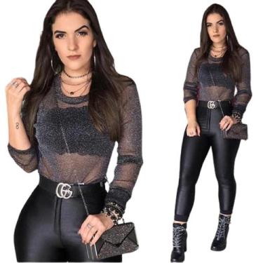 Imagem de Body Brilho Glitter +plus Size Festa Ano Novo + Lurex Bt2 - Dona Moça,