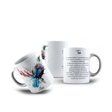 Imagem de Caneca de Porcelana Pássaros Tui Australiano 325mL - LaVince