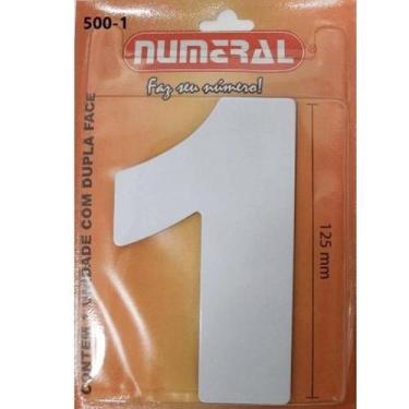 Imagem de  Algarismo 1 Numeral 125mm Branco 500-1 - Numeral Ind