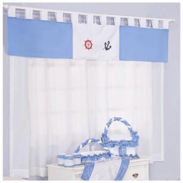 Imagem de Cortina Para Quarto de Bebê Marujo Azul 03 peças - Coleção Encanto - H