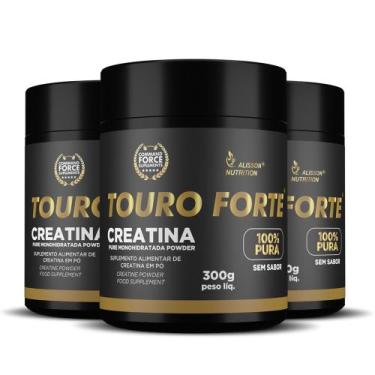Imagem de Creatina Touro Forte 3x300 gramas Pura Creatine Powder Food Supplement
