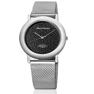 Imagem de Relógio De Pulso Jean Vernier JV30292 Feminino Prata+Preto, Único