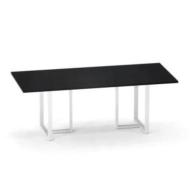 Imagem de Mesa de Reunião Retangular Tubular P25 Pandin 2,0 M Preto e Cinza