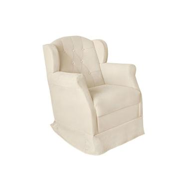 Imagem de Poltrona Amamentação Cadeira Reforçada Balanço Lile Suede bege