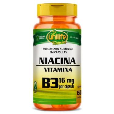 Imagem de Vitamina B3 500mg 60 Cápsulas - Unilife