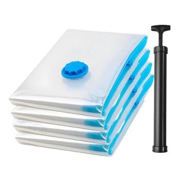 Imagem de Kit Saco a vácuo impermeável 60x80cm com Bomba de Sucção para Guardar 