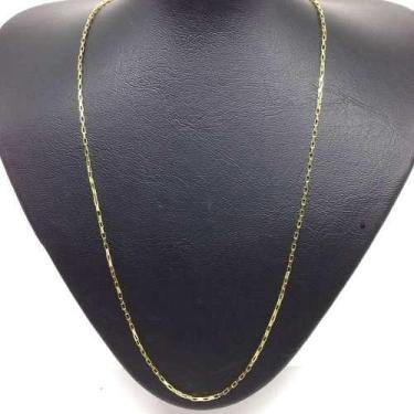 Imagem de Corrente Veneziana Elo Longo Cadeado Banhado A Ouro 18k 60cm - Michest