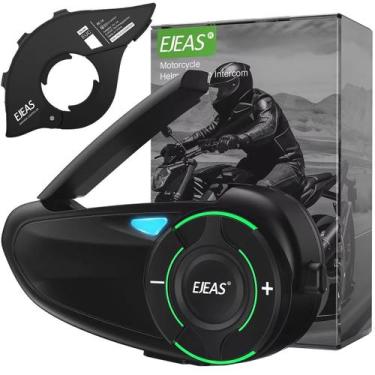 Imagem de Kit Intercomunicador Ejeas Q8 Fone Bluetooth Moto Capacete + Controle 