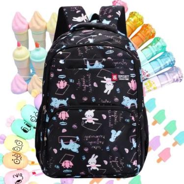 Imagem de Mochila Escolar Volta As Aulas Menina 36l C/ Estojo Fofo 5 Cores Estam