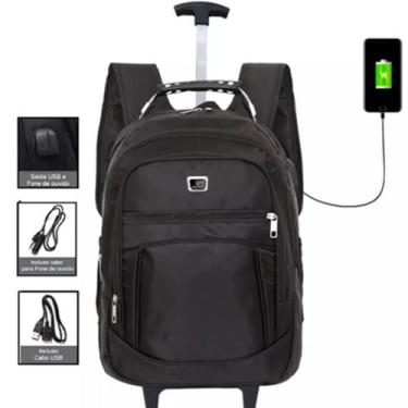 Imagem de Mochila Notebook Rodinhas Carrinhos Viagem Faculdade - PTRIX