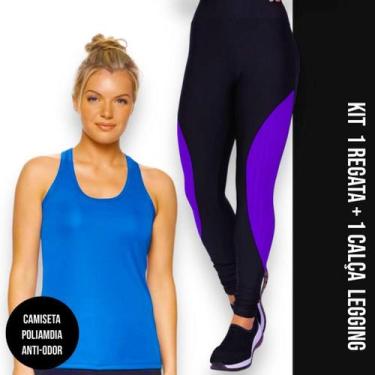 Imagem de Camiseta REGATA DRY FIT MALHA FRIA POLIAMIDA + Calça LEG LEGGING REDIN