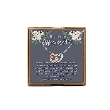Imagem de OKEYCH Best Friend Bestie Gift Will You Be Our Officiant Necklace Wedding Officiant Proposal Jewelry Bridal Party Gift, Metal, Liga metálica.
