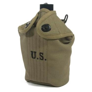 Imagem de Capa para cantina US WW2 M1910 cáqui/Segunda Guerra Mundial Capa de garrafa de água do exército americano - Costura traseira 1940 (verde)
