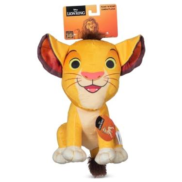 Imagem de Disney Para animais de estimação, o Rei Leão Simba, brinquedo de pelúcia para cães – som estridente e enrugado – leques de brinquedo de cachorro fofos, 23 cm