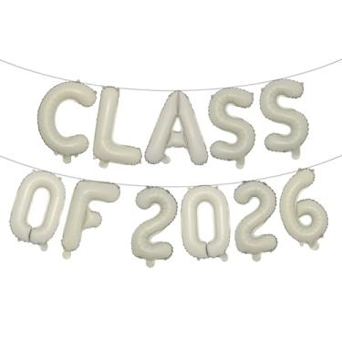 Imagem de Multicolor Class of 2026 Balloons - 16 Inch | Graduation Balloons for Graduation Decorations Class of 2026 | Class of 2026 Decorations, Graduation Balloons Class of 2026 (CLASS OF 2026 Cream)