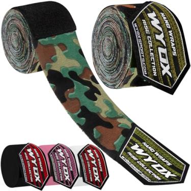 Imagem de Bandagens WYOX ǀ Bandagens Premium de 3M para Boxe, Muay Thai, Kickboxing e MMA ǀ Luvas Internas Unissex com Proteção Perfeita para (pair of 1, Padrão Verde Exército, Standard)