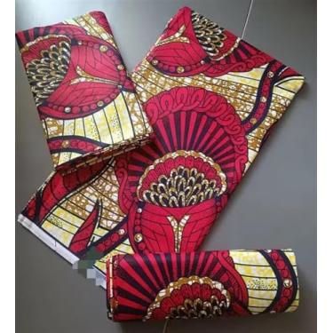 Imagem de Tecido Africano Cera Real Estampa Dourada Soft Pagne Ankara Material de Algodão Prata Nigeriana Gana para Festa de Casamento Vestido para Costurar (conforme imagem-35)