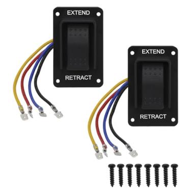Imagem de 387874 Interruptor de extensão e retração do estabilizador de energia de substituição com operação estilo basculante para conectores estabilizadores de alta velocidade Lippert, montagem à prova d'água