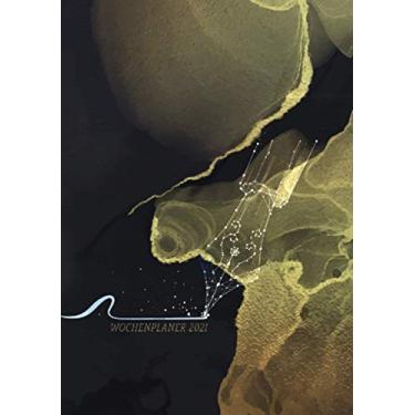 Imagem de Wochenplaner 2021: Terminplaner 2021 | Jan - Dez 2021 | Timer 2021 | Terminkalender | Cover goldener F ller abstrakt (edição alemã)