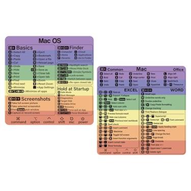 Imagem de Adesivo de atalho para Mac - Adesivo de atalhos Mac OS (M1+Intel) + Word/Excel, adesivos de atalhos de teclado de laptop para MacBook, compatível com MacBook Air/Pro de 13 a 16 polegadas