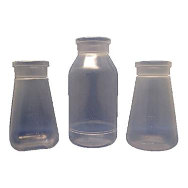 Imagem de Azer Scientific ES-38115 Garrafa de polipropileno Drosophila, fundo redondo, recuo para plugue Fly Lock, capacidade de 177 ml (pacote com 500)