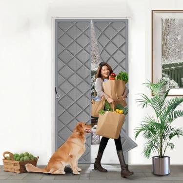 Imagem de Cortina de porta com isolamento térmico magnético de 137 x 223 cm, cobertor de isolamento de porta do sótão, capa térmica para o inverno, capa de rascunho de porta completa para clima frio garagem