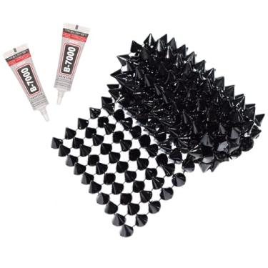 Imagem de Spike for Crafts Stude para roupas, tachas e pontas com cola, malha de acabamento de plástico plano cone para roupas, jaqueta, sapatos, apresentações, fantasias, artes e decoração de artesanato
