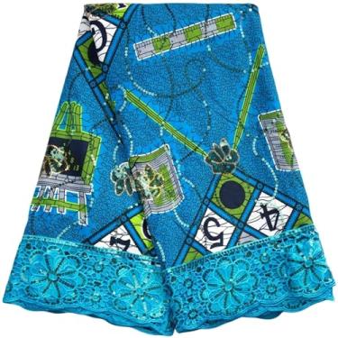 Imagem de Tecido africano Ankara Wax Guipure Cord Lace Fabric Newest Nigerian Wax Lace with Sequins for Sew Classics Wedding Party Dress for Sewing(4Ankara Wax lace)