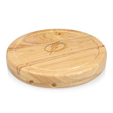 Imagem de PICNIC TIME Conjunto de tábua e facas de queijo NHL Tampa Bay Lightning Circo – Conjunto de tábua de charcutaria – Tábua de corte de madeira
