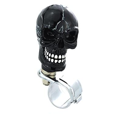 Imagem de Lunsom Volante em forma de crânio giratório de resina carro girando dirigir botão suicídio alça de controle de aderência auxiliar auxiliar auxiliar para a maioria dos veículos, caminhões, barcos