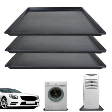 Imagem de FEICHANGHAO Pacote com 3 bandejas de drenagem de troca de óleo, bandeja coletora de óleo de 58 x 49 cm, para máquinas de ar condicionado, mini geladeiras, bandejas de drenagem de óleo de plástico