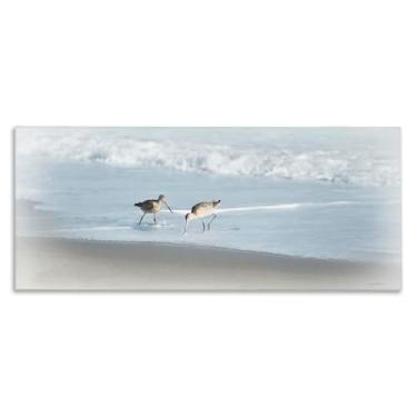 Imagem de Stupell Industries Sandpiper Pair on Shore Canvas Wall Art Design por Rhonda Addison, 76 x 33