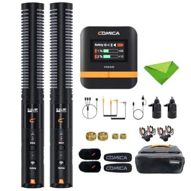 Imagem de COMICA Combo VM40 Microfone Shotgun sem fio, padrão polar super cardioide de 2,4 G, gravação flutuante de 48 kHz/32 bits, modos duplos com fio/sem fio, microfone de gravação integrado de 32 G (versão