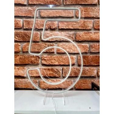 Imagem de Luminoso Numero Neon Led 50 Cm Festa De 0 A 9 - CNC Sorocaba, Numero 5