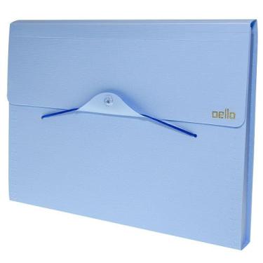 Imagem de Pasta Sanfonada 12 Divisões Dello Serena linho Cores Pastel, Azul Past
