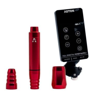 Imagem de Kit Aston Pen Create Vermelha + Fonte Aston Ma-1 Tatuagem, VERMELHA