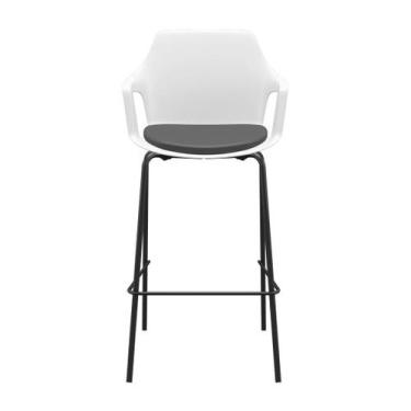 Imagem de Banqueta Vesper Assento Almofadado Alta 4 Pés com Braços Fixos - Plaxm