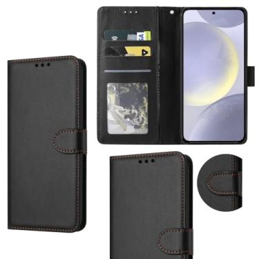 Imagem de Capa Capinha Carteira Flip Couro Compatível Samsung Galaxy S24 Premium (PRETO)