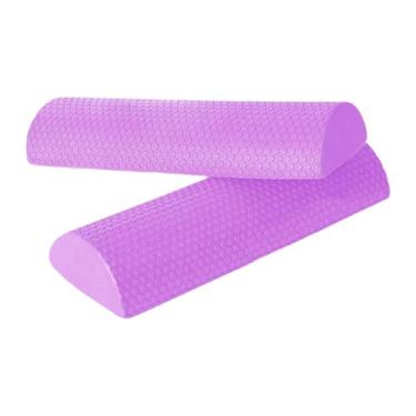 Imagem de Aymzbd 2 peças EVA Half Foam Roller Point Design meio redondo Rolo de espuma de espuma para treinamento, Roxo