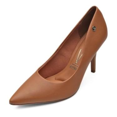 Imagem de Scarpin Vizzano Salto Alto Bico Fino Fosco - Caramelo - 38