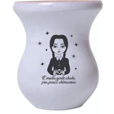 Imagem de Cuia De Madeira Branca Personalizada Wandinha - Mix Atacadista, Branca