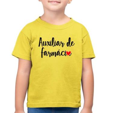 Imagem de Camiseta Algodão Infantil Auxiliar de Farmácia por Amor - Foca na Moda