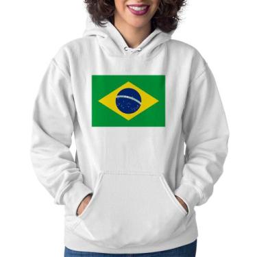 Imagem de Moletom Feminino Bandeira Brasil - Foca na Moda, Branco, GG