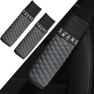 Imagem de Piburth Capa de cinto de segurança de carro com 2 peças, almofadas de ombro de couro respirável protegem seu pescoço, alças de arnês para uma condução mais confortável, acessórios de carro compatíveis