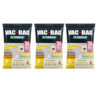 Imagem de 3 Sacos Ordene Vac Bag para Roupas Médio 45x65cm A Vácuo Polietileno Reutilizável