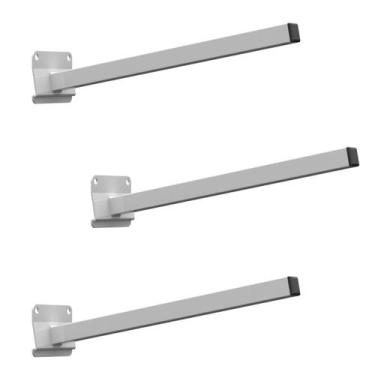 Imagem de Kit 03 Suportes Inclinação Haste De Refletor Led Parede Fachada Banner